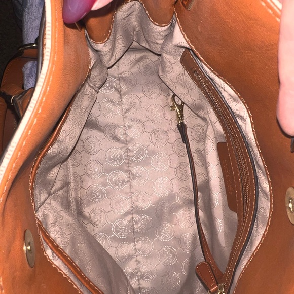 Michael Kors Brown and Cream Satchel with Signature Monogram - Picture 4 of 4